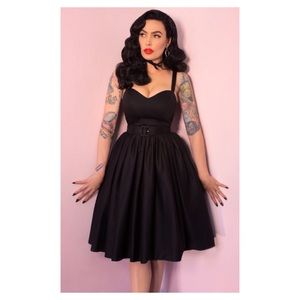 Sweetheart Swing dress Raven Black NWOT XL Vixen